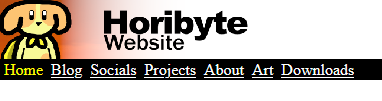Horibyte Website Retro Front-end navegation bar